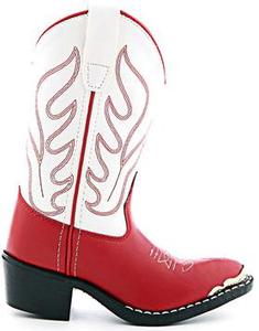 Old West Red/ White Kids Cowboy Boots 