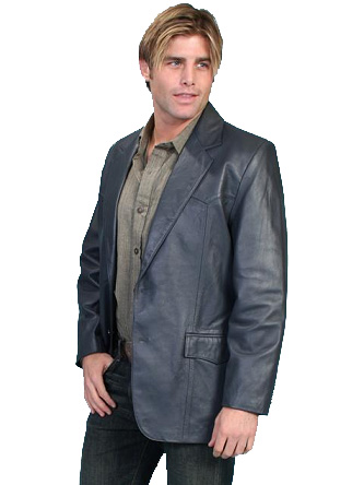 Grey Lambskin Blazer - Outback Leather