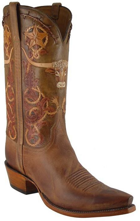 Mens Lucchese Classics Tan Burnished Mad Dog Goat Leggenda Hand Tooled ...