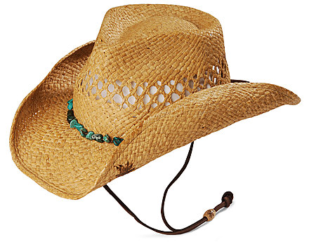 Kenny Chesney Turquoise Nugget Raffia Straw Hat